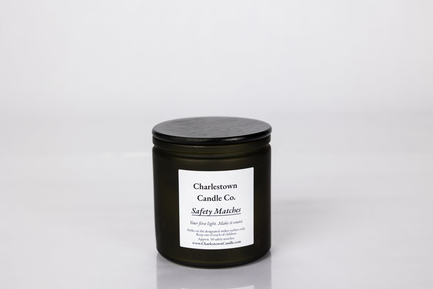 Match Jar – 75 Wooden Matches (Frosted Green Calypso Glass)