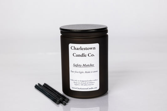 Match Jar – 100 Wooden Matches (Frosted Green with Black Bamboo Lid)