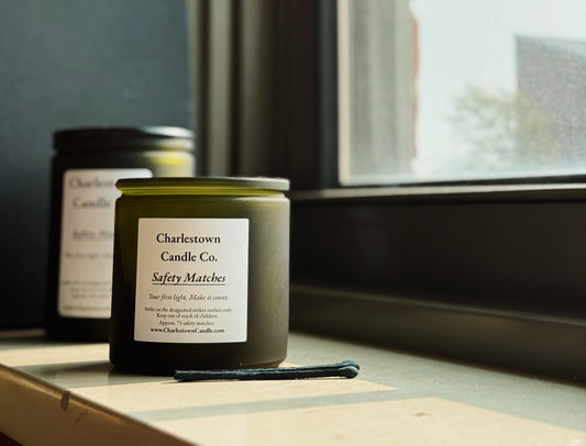 Match Jar – 75 Wooden Matches (Frosted Green Calypso Glass)