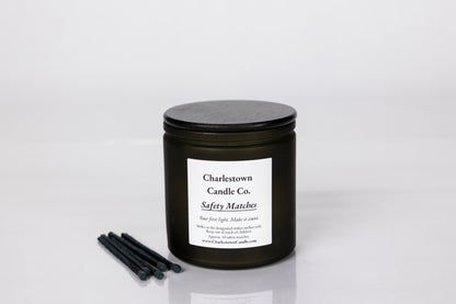 Match Jar – 75 Wooden Matches (Frosted Green Calypso Glass)